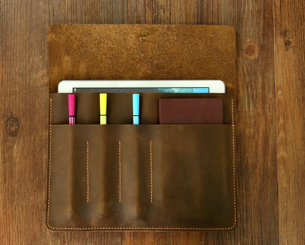 Personalized Retro leather iPad Pro 9.7 case portfolio