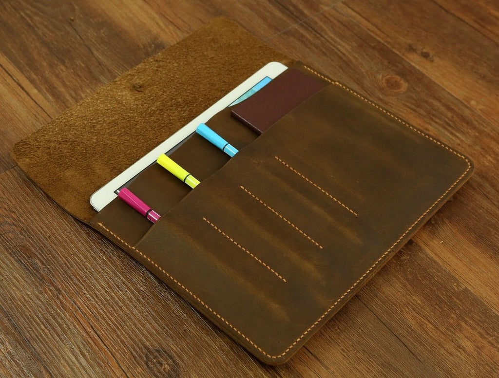 Personalized Retro leather iPad Pro 9.7 case portfolio