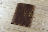 Personalized rustic leather clip board clipboard padfolio