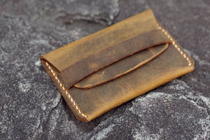 rustic leather card wallet