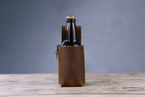 Personalized thick full grain leather beer holster
