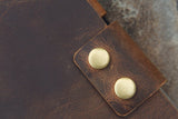Personalized vintage A5 leather ring binder refill diary