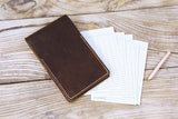Personalized Vintage brown leather golf scorecard holder cover