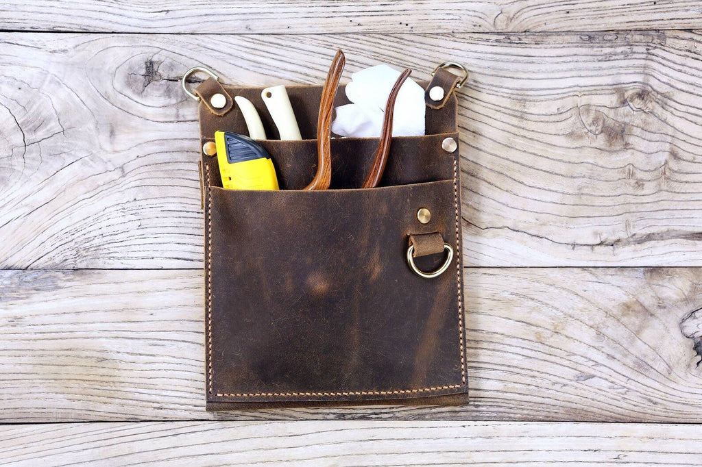 Personalized vintage leather florist garden tool belt