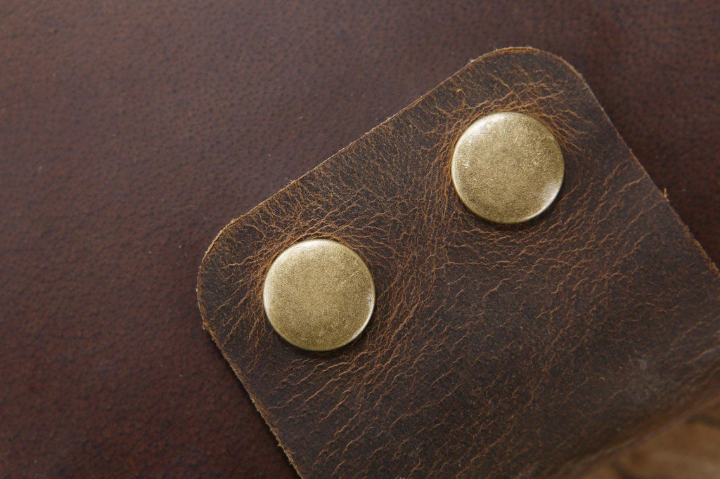 Personalized vintage leather sheet music organizer binder cover