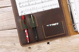 Personalized vintage leather sheet music organizer binder cover