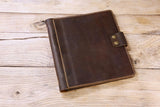 Personalized vintage leather sheet music organizer binder cover