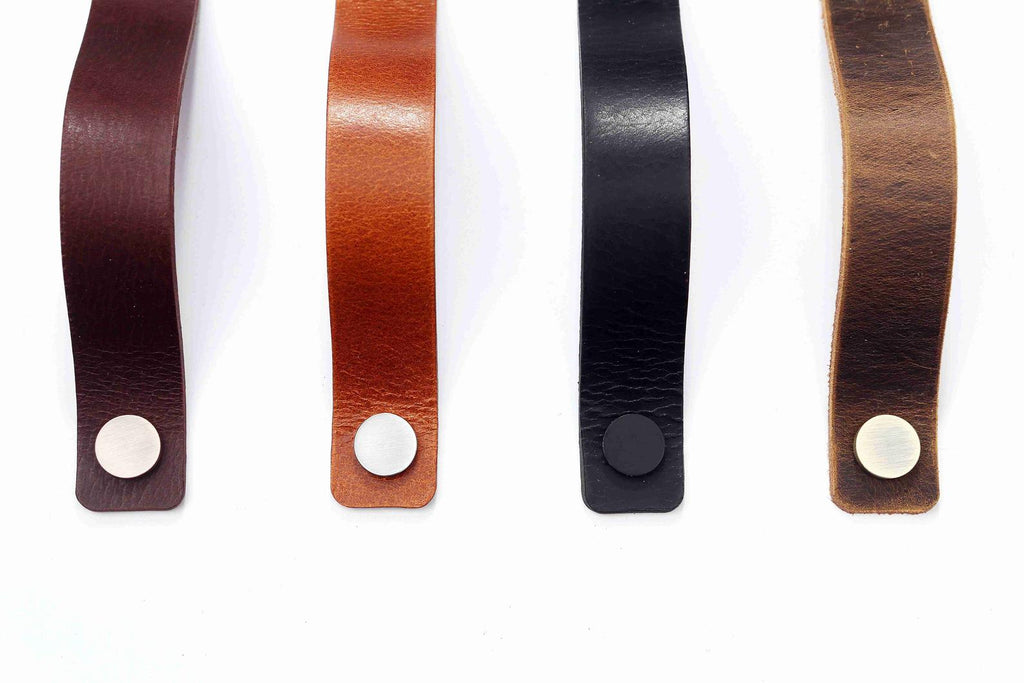 Premium full grain leather dresser handles drawer pulls furniture handles