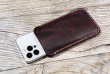 Premium leather thin cell phone cases sleeve for iPhone 14 Plus Pro