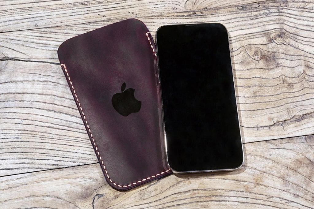 Premium leather thin cell phone cases sleeve for iPhone 14 Plus Pro