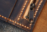 Refillable journal travel notebook / Leather ring binder portfolio cover
