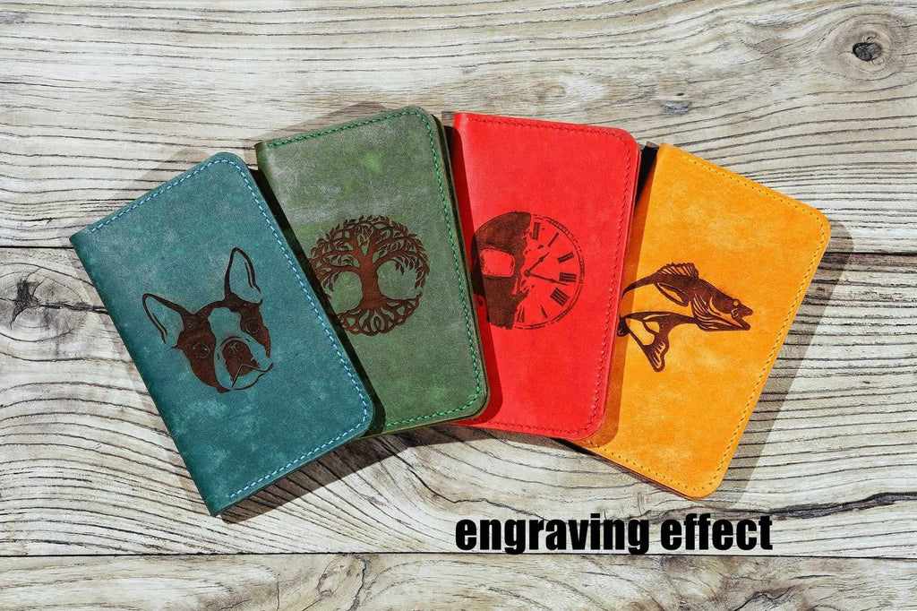 Retro Green leather notebook, refillable leather binder journal