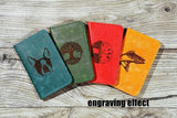 Retro Green leather notebook, refillable leather binder journal