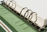 Retro Green leather notebook, refillable leather binder journal