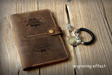 Retro leather A4 4 ring binder folder