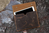 Rustic leather case sleeve for iPad