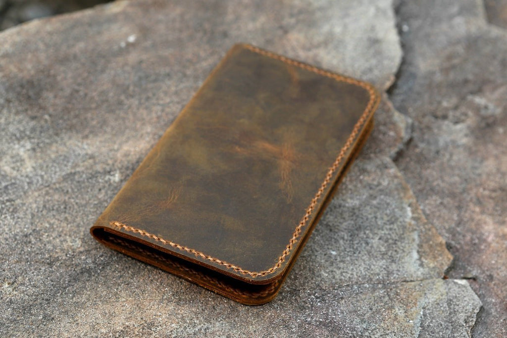 slim leather cover for pocket size field notes notebook