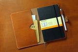 vegetable tanned leather cover for moleskine notebook