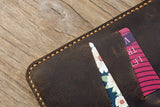 Vintage A4 leather portfolio case binder 4 ring