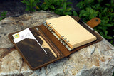 Personalized leather A5 travel refill notebook