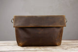 Vintage brown leather bag for men