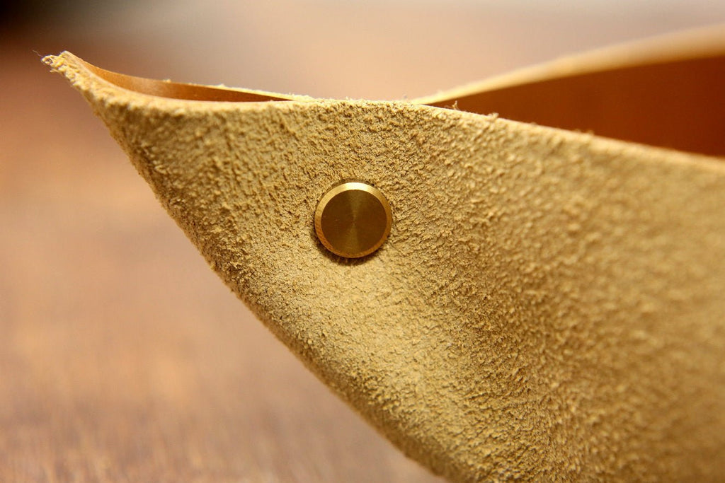 vintage distressed Leather Valet Tray leather key coin dish tray