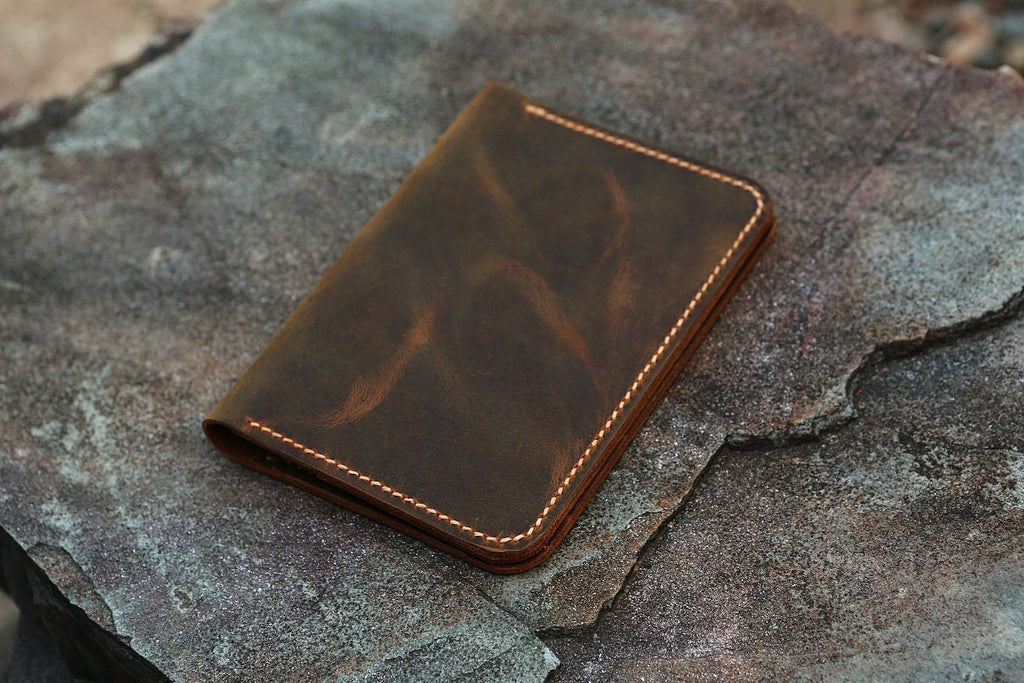 Vintage leather cover for A6 notebook travel journal