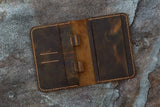 Vintage leather cover for A6 notebook travel journal