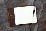 Vintage leather cover for A6 notebook travel journal