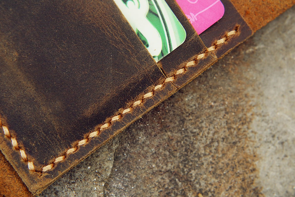 vintage leather mens biker trucker wallet