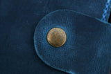vintage marine blue A5 leather journal planner binder