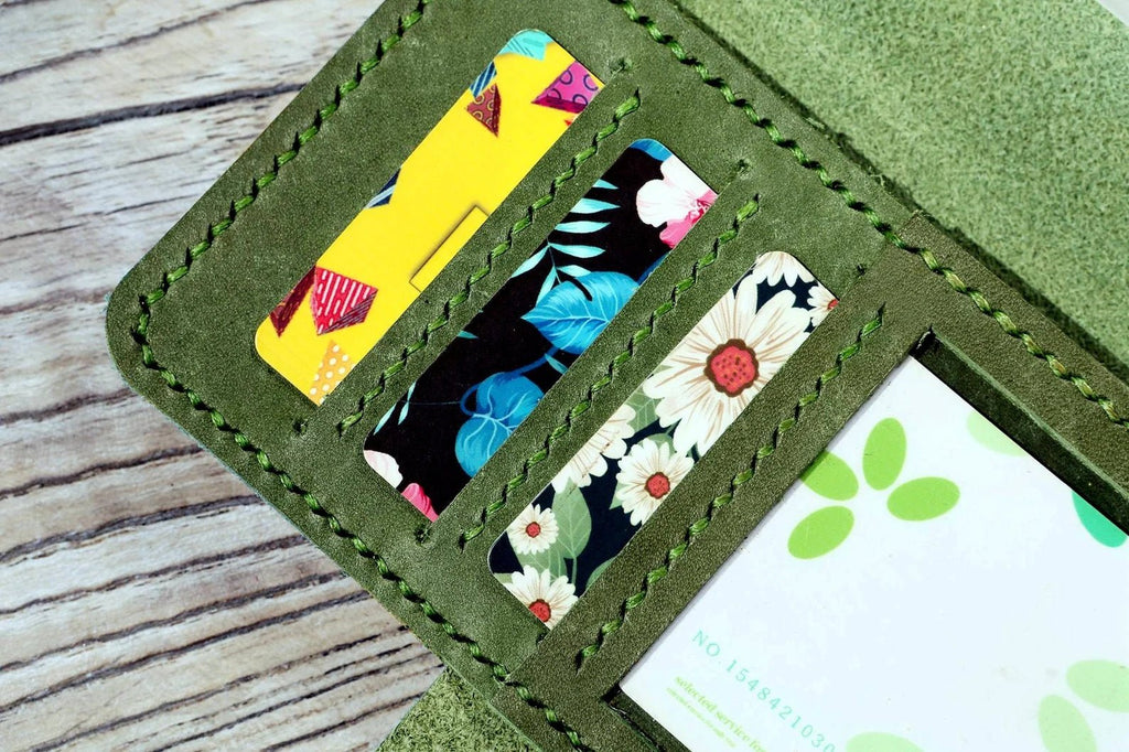 Women Blue Green leather iPhone 14 13 Pro Max wallet case with strap