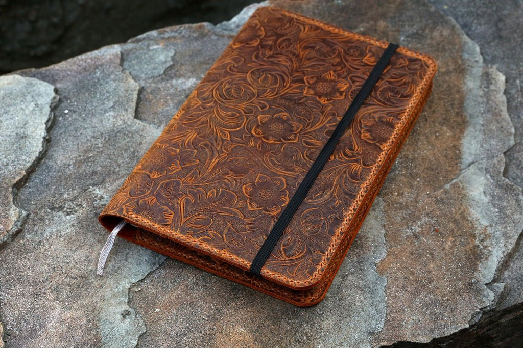 Women embossing Leather notebook cover for moleskine classic notebook large / pocket size