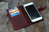 Women girl genuine leather iPhone wallet for iPhone 13 12 11 Pro Max red green leather phone wallet case for iPhone 13 12 mini IPX0MW