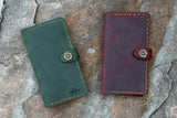 Women girl genuine leather iPhone wallet for iPhone 13 12 11 Pro Max red green leather phone wallet case for iPhone 13 12 mini IPX0MW