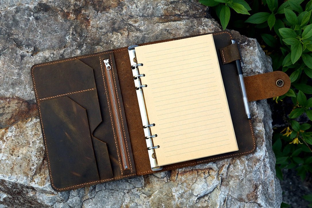 personalised leather travel journal