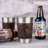 16 oz beer glass - DMleather