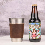 16 oz beer glass - DMleather