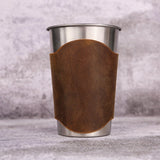16 oz beer glass - DMleather