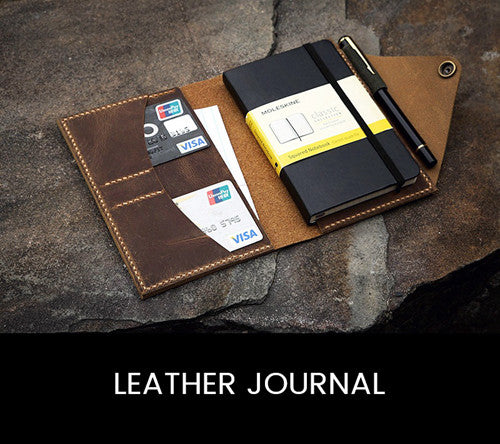 Personalized distressed leather cover for minimalism art notebook –  DMleather