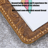 Floral Embossed Genuine Leather Bible Cover Case with Handle for Zondervan NIV Beautiful Word Bible