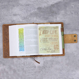 Floral Embossed Genuine Leather Bible Cover Case with Handle for Zondervan NIV Beautiful Word Bible
