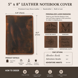 Personalized Leather Notebook Cover for TOPS Oxford 5x8 Notepad