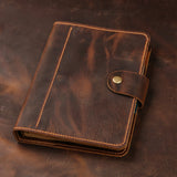 Personalized A5 leather binder notebook
