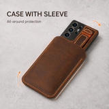Genuine Leather s24 s25 s26 ultra cases with hand strap