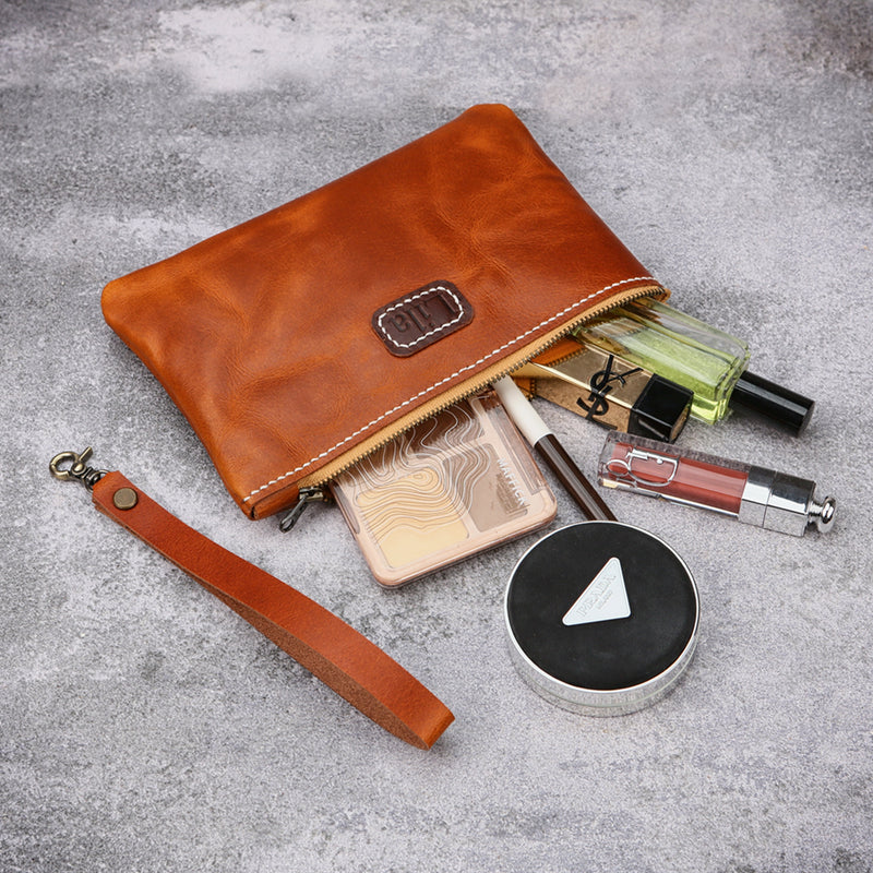 Custom leather makeup bags Pouch, bridesmaid gift