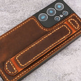 Genuine Leather s24 s25 s26 ultra cases with hand strap