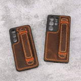Genuine Leather s24 s25 s26 ultra cases with hand strap