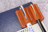 Leather notebook pen holder clip