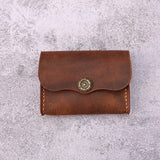 brown card holder - DMleather